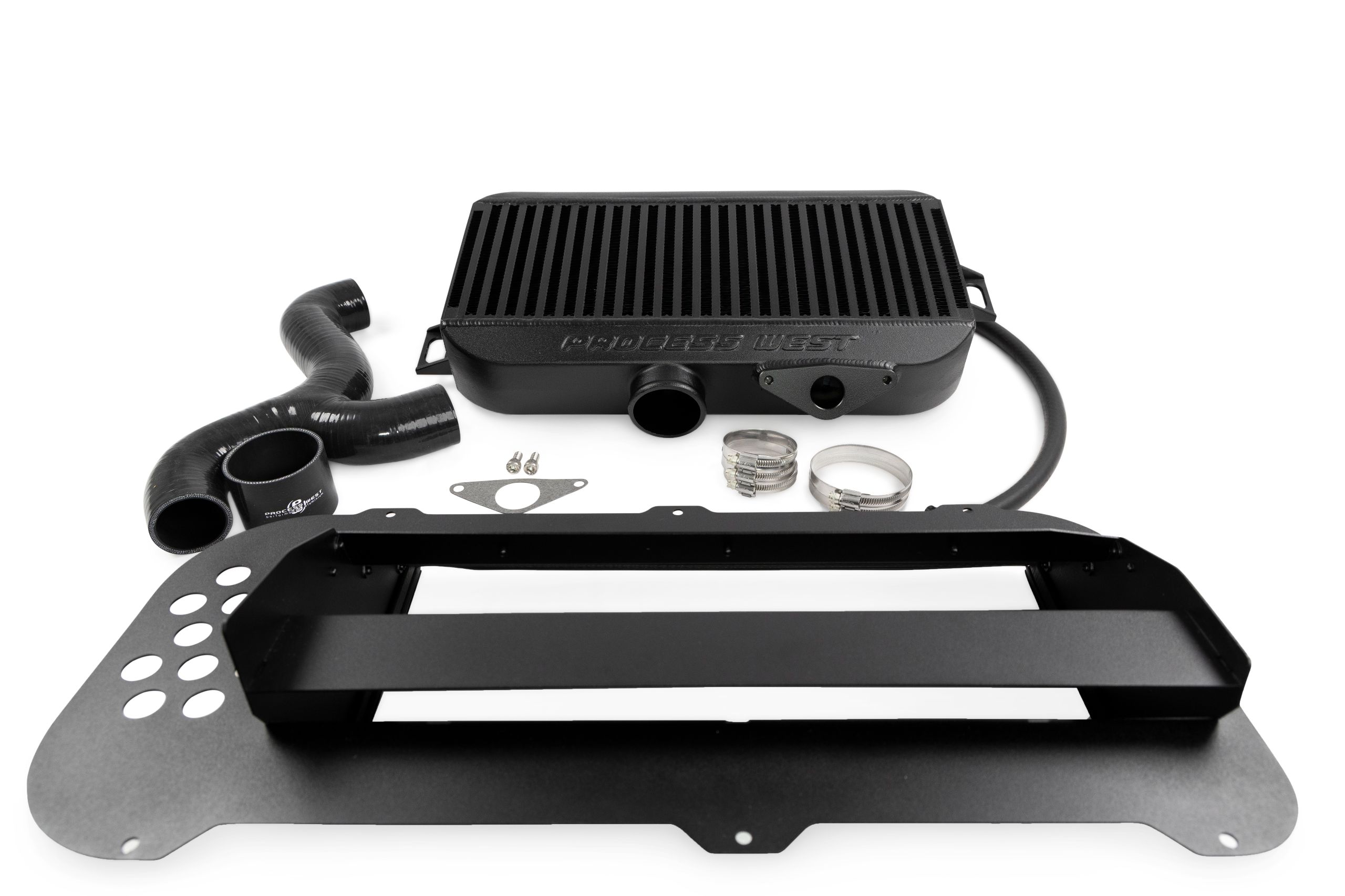 Top Mount Intercooler Kit (suits Subaru 04-07 Forester XT) (with 02 STI Bonnet Scoop) - Black